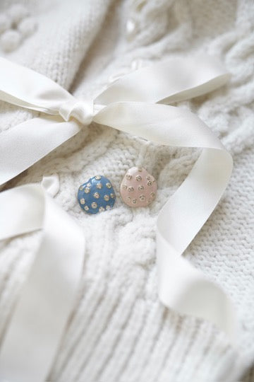 Mismatched Embellished Pebble Studs