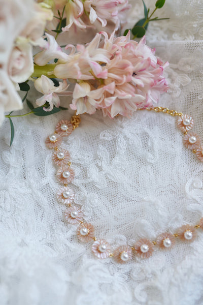 Petal Mother of Pearl Wildflower Necklace