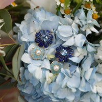 Aquamarine & Lapis Flower Drops