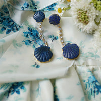 Lapis Blue Seashell Drops