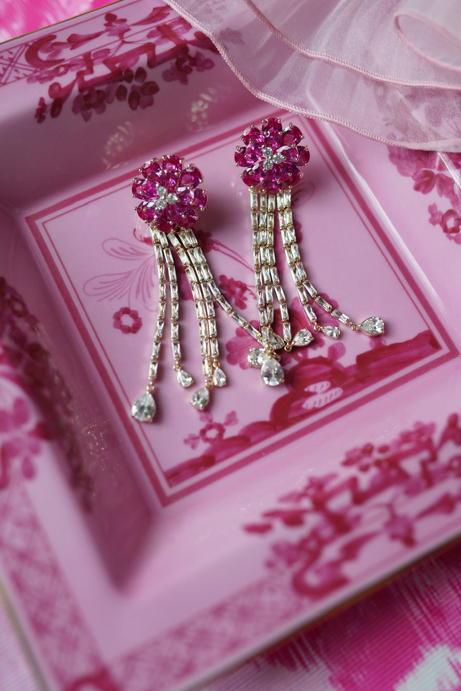 Pink Bougainvillea  + Embellished Tassels
