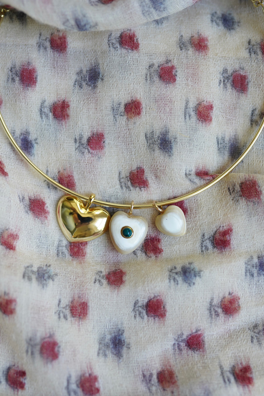 Mini Heart Embellished Horn Charm