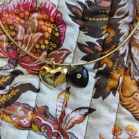 Mini Heart Embellished Dark Horn Charm