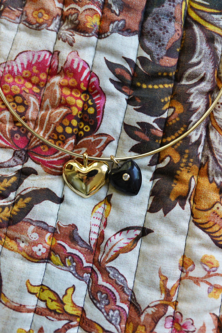 Mini Heart Embellished Dark Horn Charm