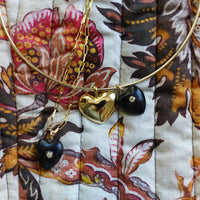 Mini Heart Embellished Dark Horn Charm