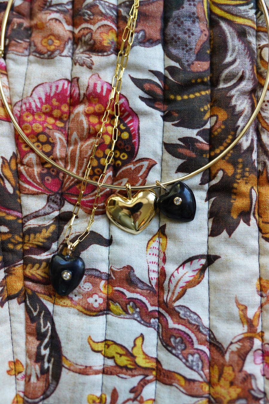 Mini Heart Embellished Dark Horn Charm