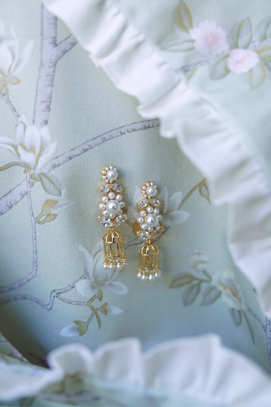 LIMITED EDITION: Embellished Flower & Golden Bird Cage