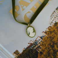 Sage Velvet & Thyme Cameo Choker