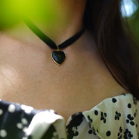 Noir Velvet & Noir Hear Charm Choker