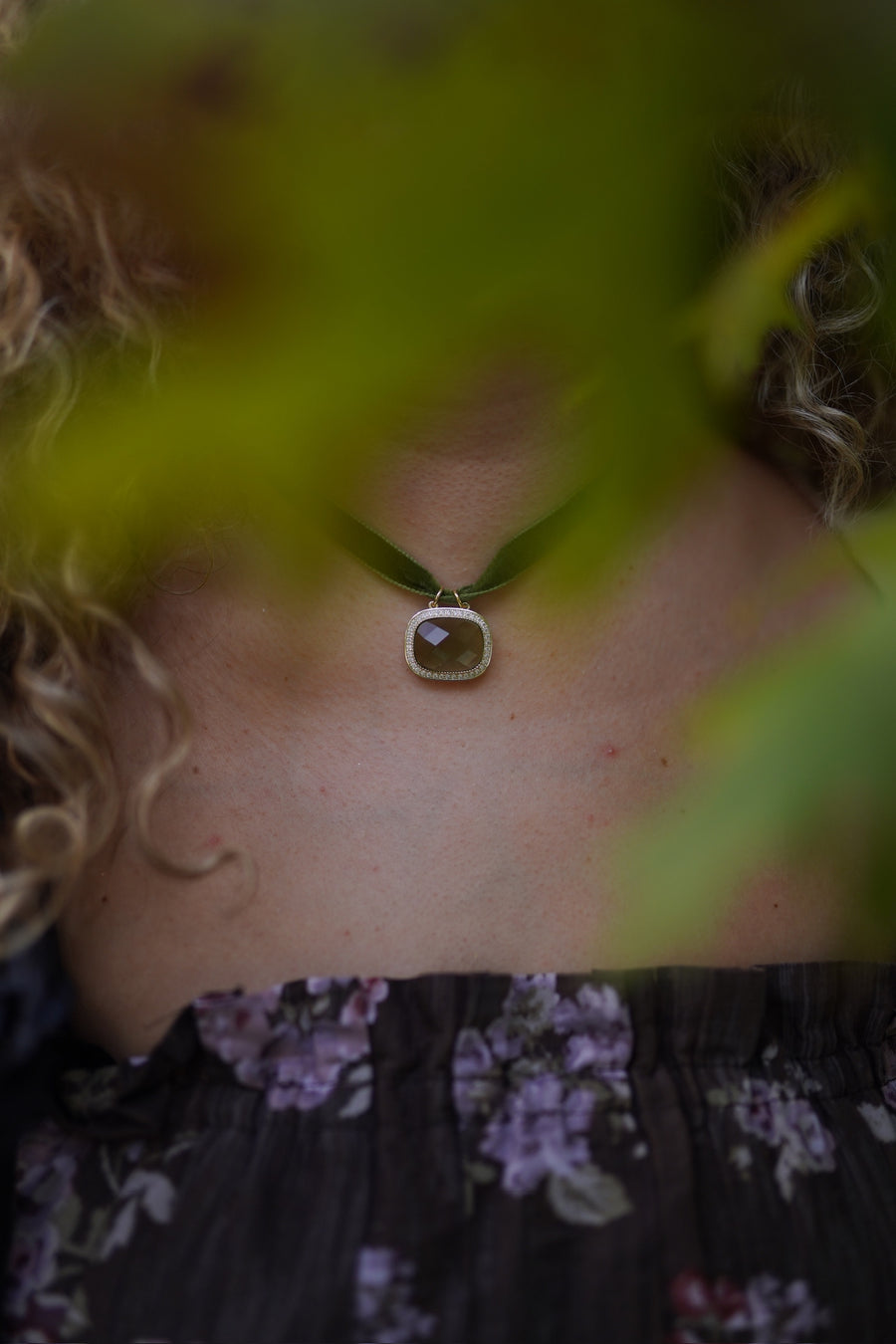 Thyme Velvet & Thyme Drop Choker