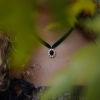 Emerald Velvet & Emerald Drop Choker