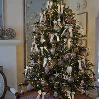 Ivory and Sage Green Christmas Bow Ornaments