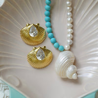 Golden Seashell Stud