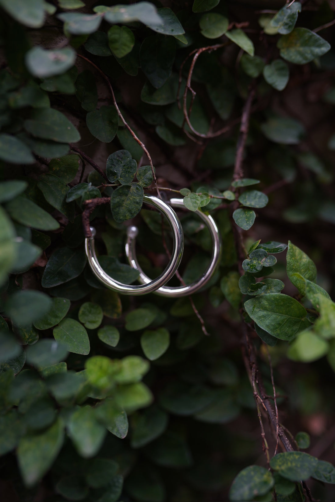 Chunky silver hoops + pearl