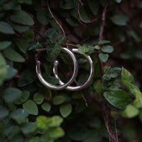 Chunky silver hoops + pearl