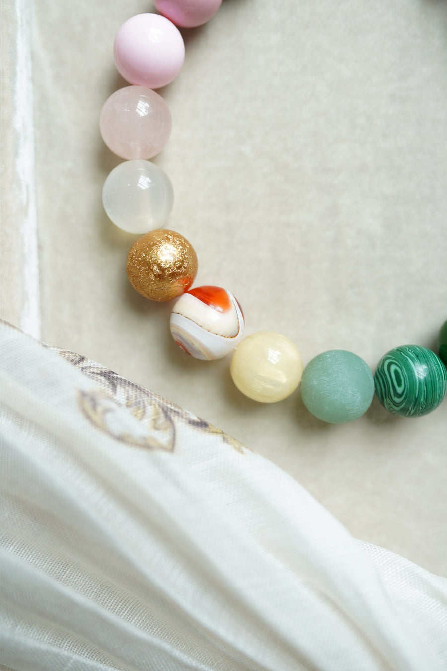Gemstone and Bubblegum Bead Necklace