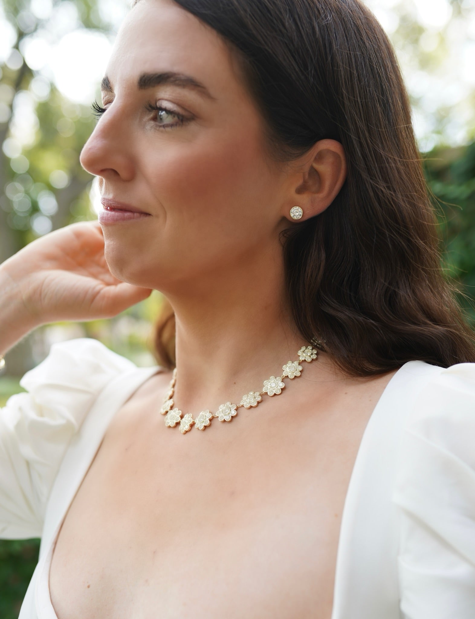 Bezel Flower Necklace