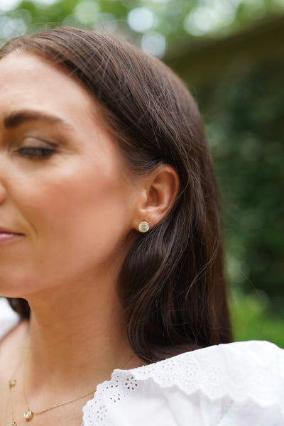 Blanc Bezel Studs