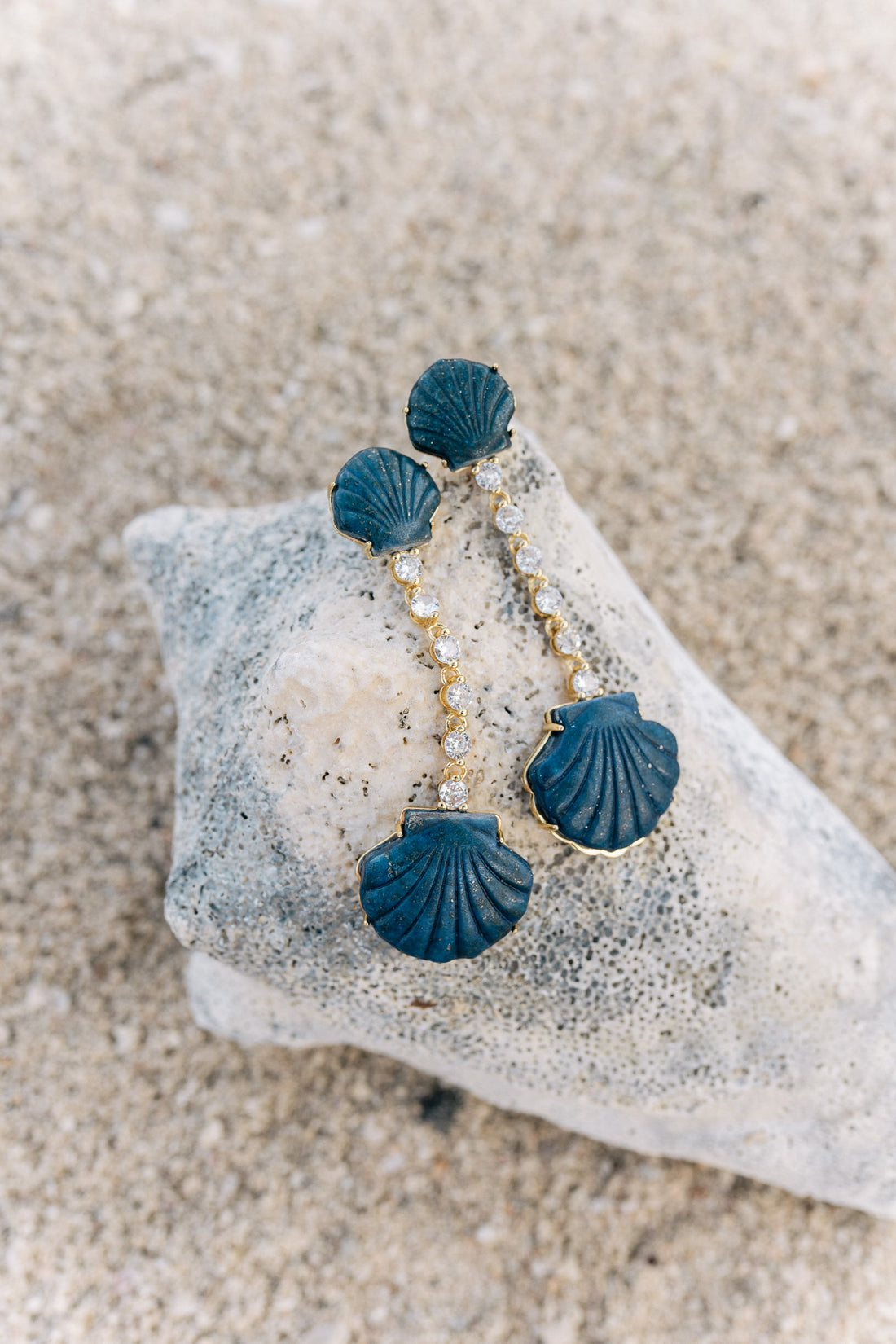 Lapis Blue Seashell Drops