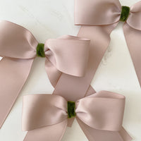 Mauve & Sage Green Christmas Bow Ornaments