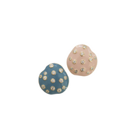 Mismatched Embellished Pebble Studs