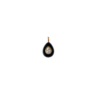 Pre order: Noir Enamel Teardrop Bezel Charm