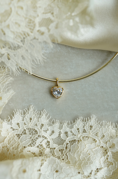 Bezel Heart Charm