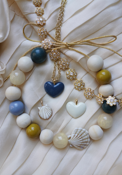 Navy Heart Charm
