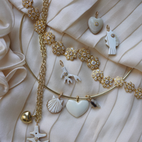 Embellished Heart Horn Charm