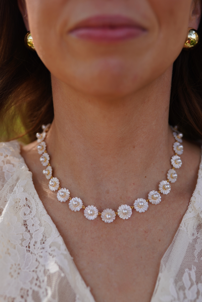 Mother of Pearl Wildflower Necklace