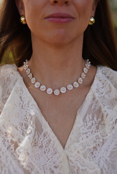 Mother of Pearl Wildflower Necklace