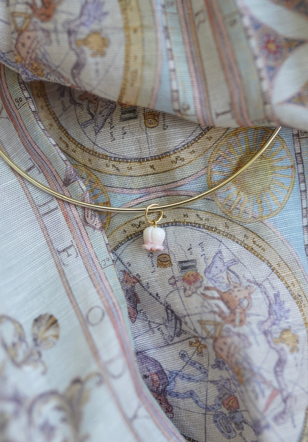 Rose Bud Mother of Pearl Charm