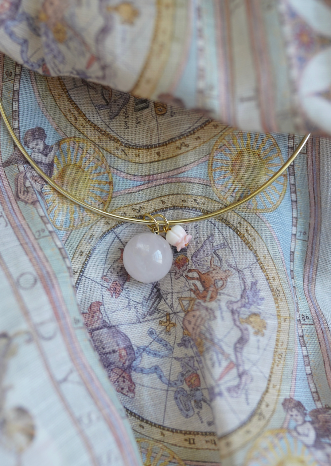 Rose Bud Mother of Pearl Charm