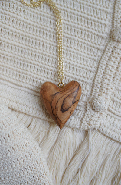 Wooden Heart Charm