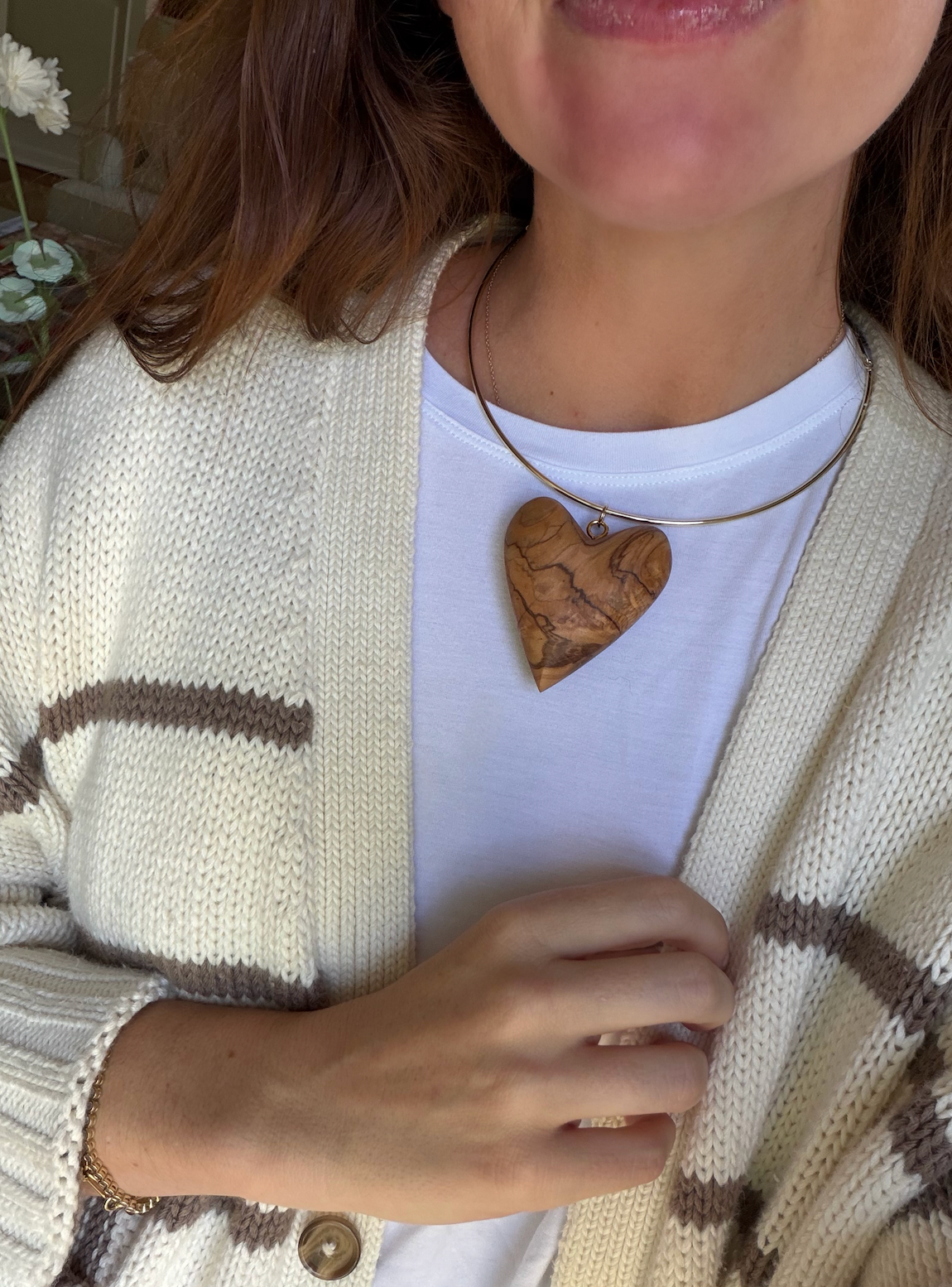 Wooden Heart Charm