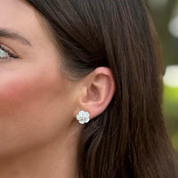 Mother of Pearl Chinoiserie Blossom Flower Stud