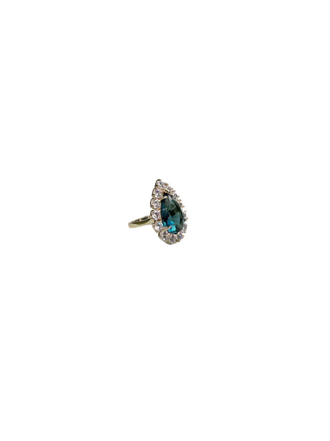 Embellished London Blue Teardrop Ring