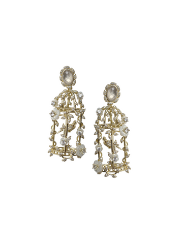 golden embellished birdcage + mother of pearl