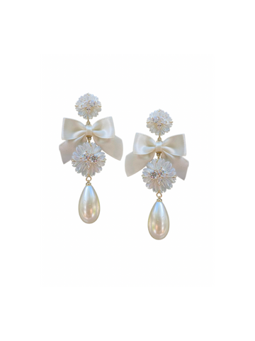 pre-order: embellished mother of pearl + ivory bow