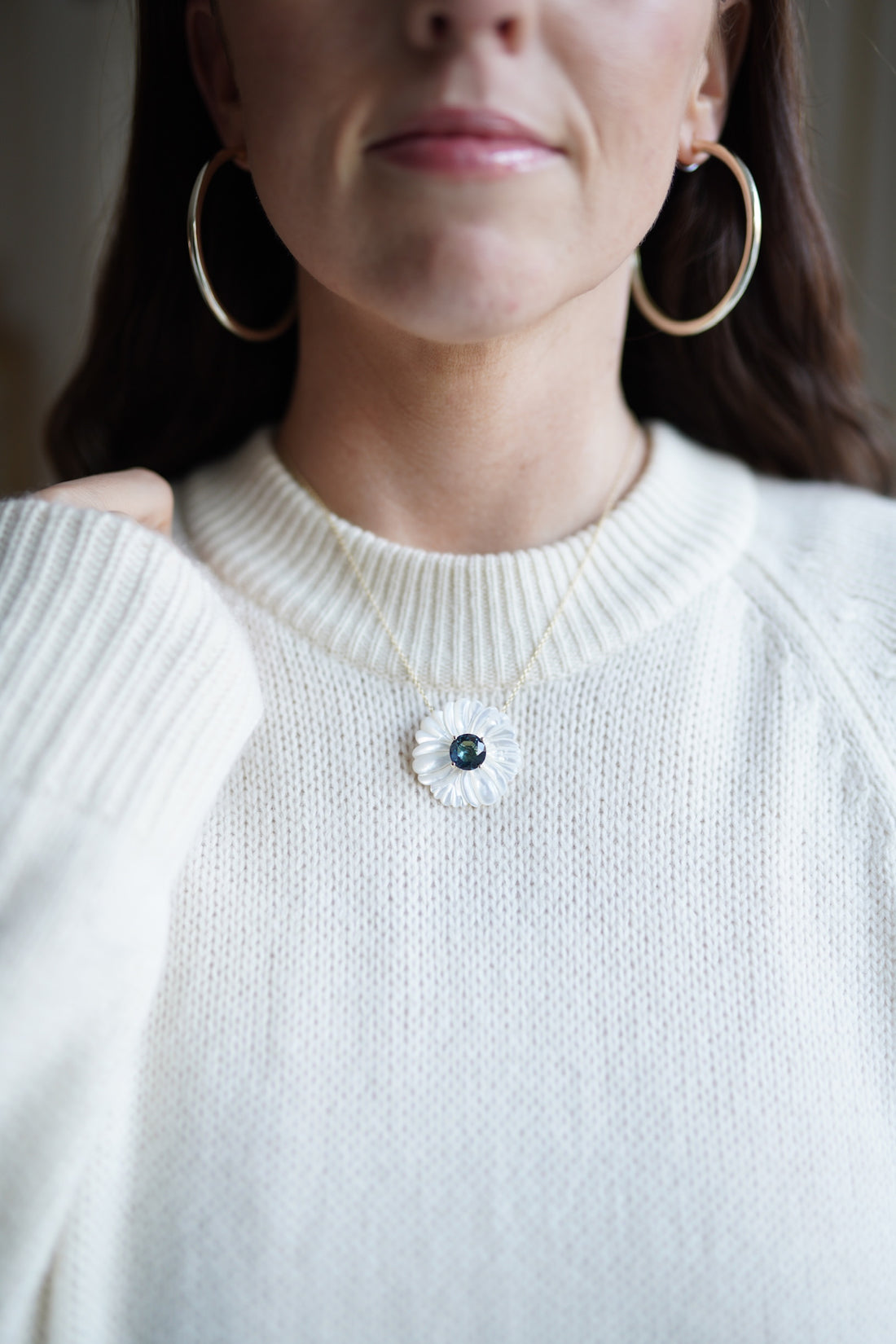 Mother of Pearl + London Blue Necklace