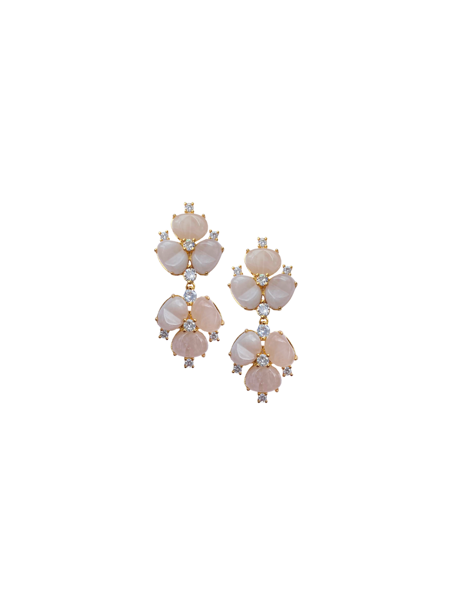 Petite Rose Quartz Clover Drops