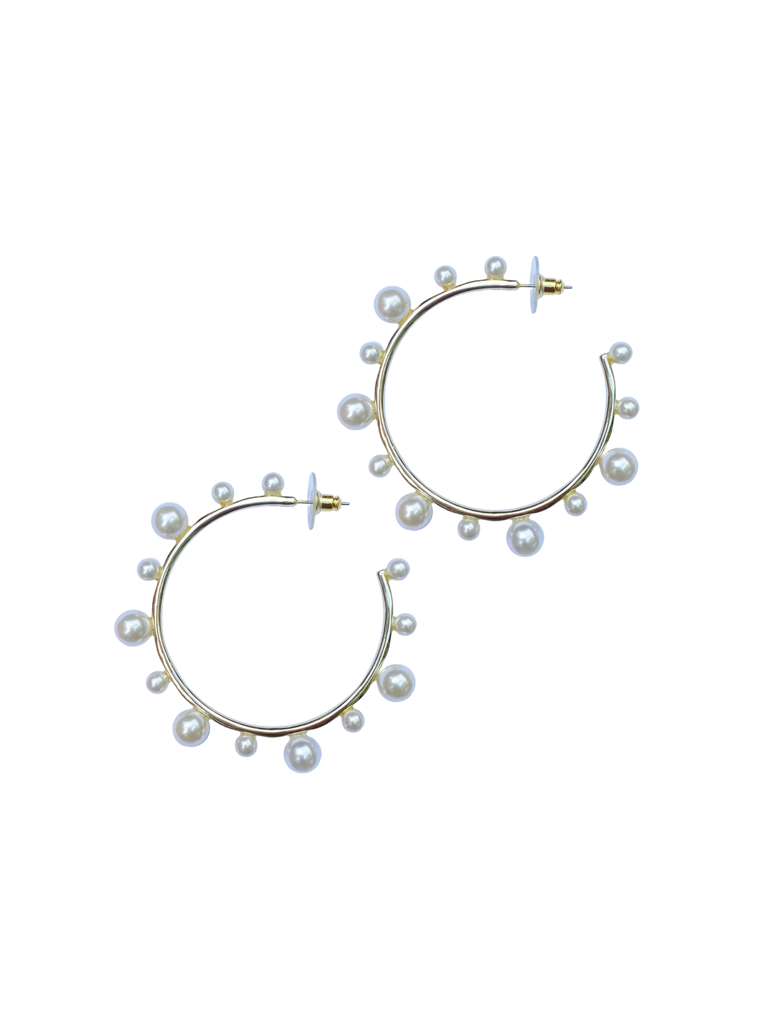 Rena Pearl Gold Hoop Earrings, | Shop Earrings by Beginning Boutique