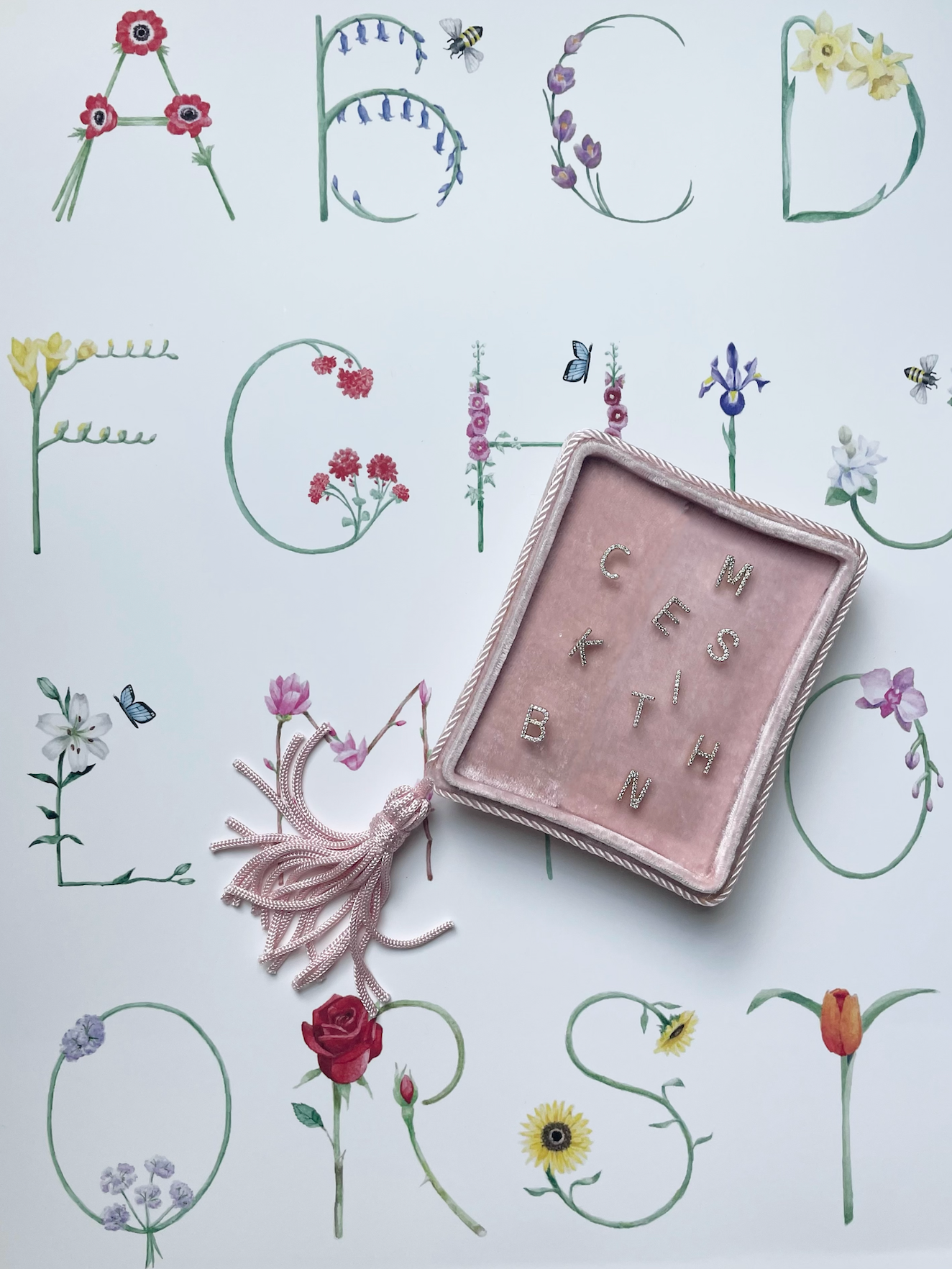 block embellished alphabet single stud