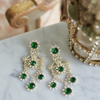 Emerald Flower & Pearl Chandelier